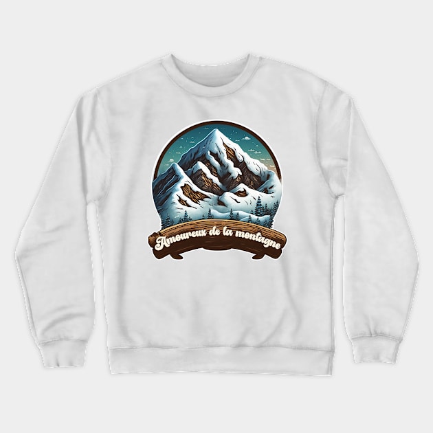 Amoureux de la montagne #1 (Mountain Lover) Crewneck Sweatshirt by aifuntime